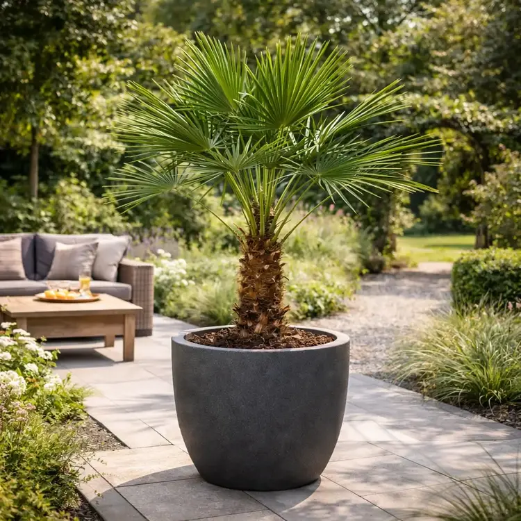 trachycarpus fortunei in grote tuin